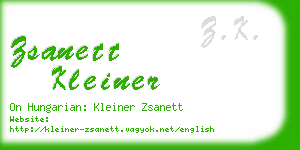 zsanett kleiner business card